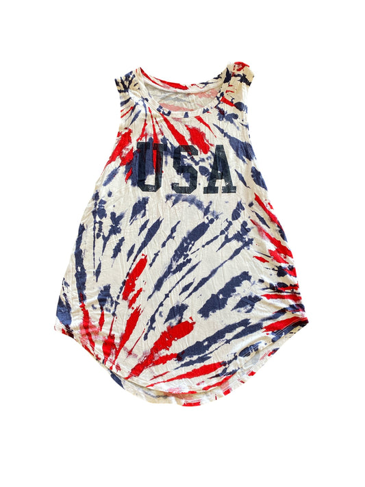 white, red, blue Grayson Threads womens top, small