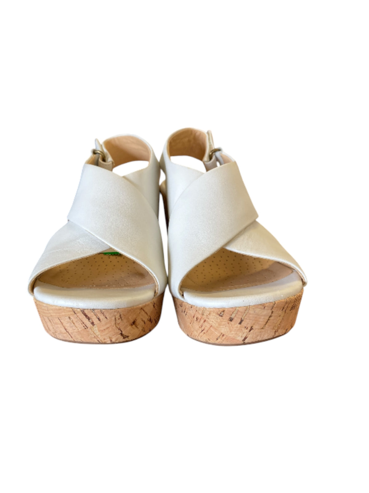 cream Clarks heels, 5