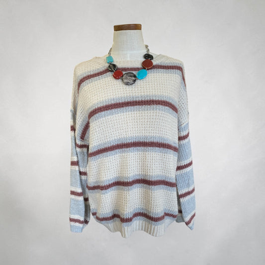 cream, multi Moral Fiber sweater, XL