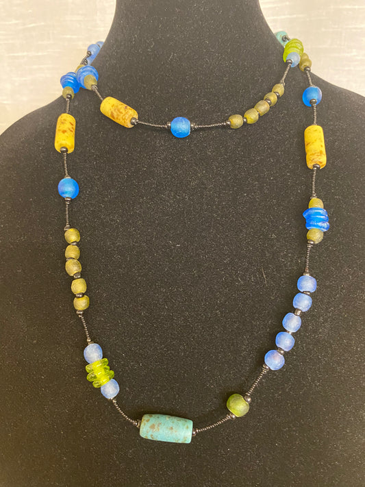 blue, green  necklace
