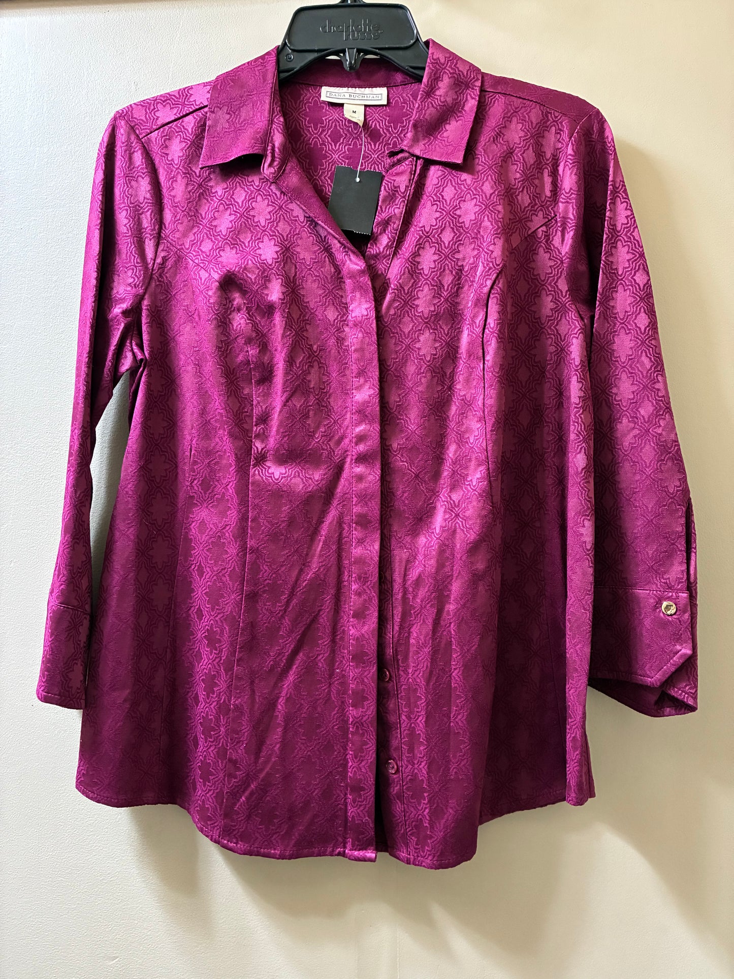 Maroon dana buchman womens top, Medium
